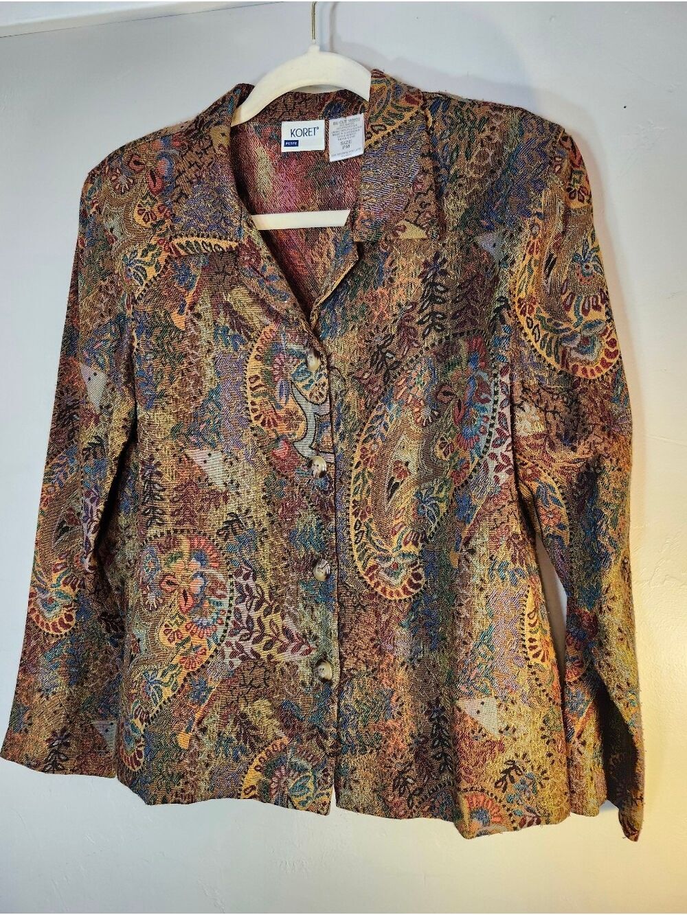 Koret Paisley Multicolor Button-Front Blazer